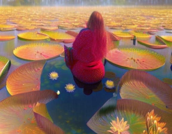 A field of Water lilies