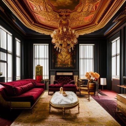 Photo by Architectural Digest: Maximalist red {vaporwave/steampunk ...