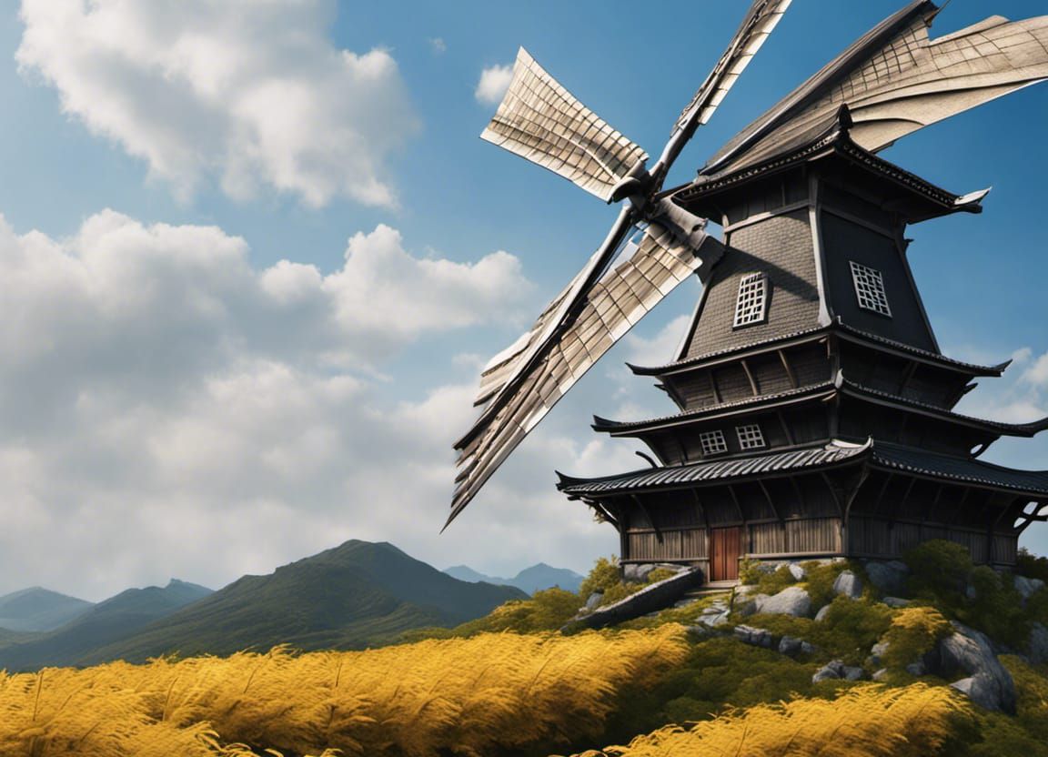 Windmill with Dragon Wings AI Generated Artwork NightCafe Creator