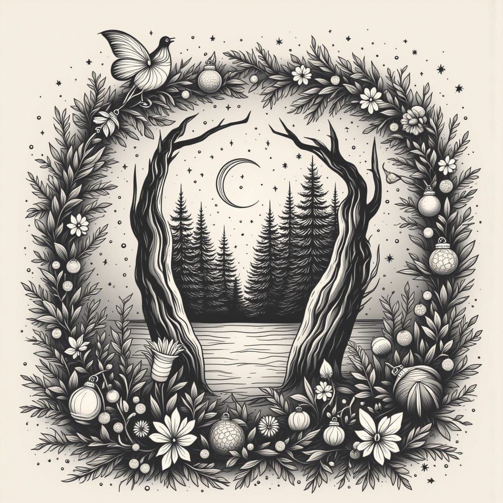  <lora:Line Art:1.0> christmas