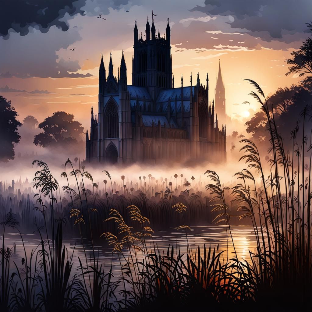  ely cathedral at dawn  by @CardinalBiggles
