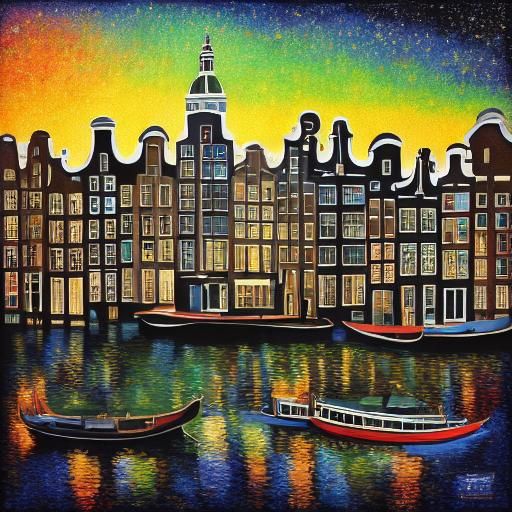 <lora:DarkPointillism15:1.0> Amsterdam