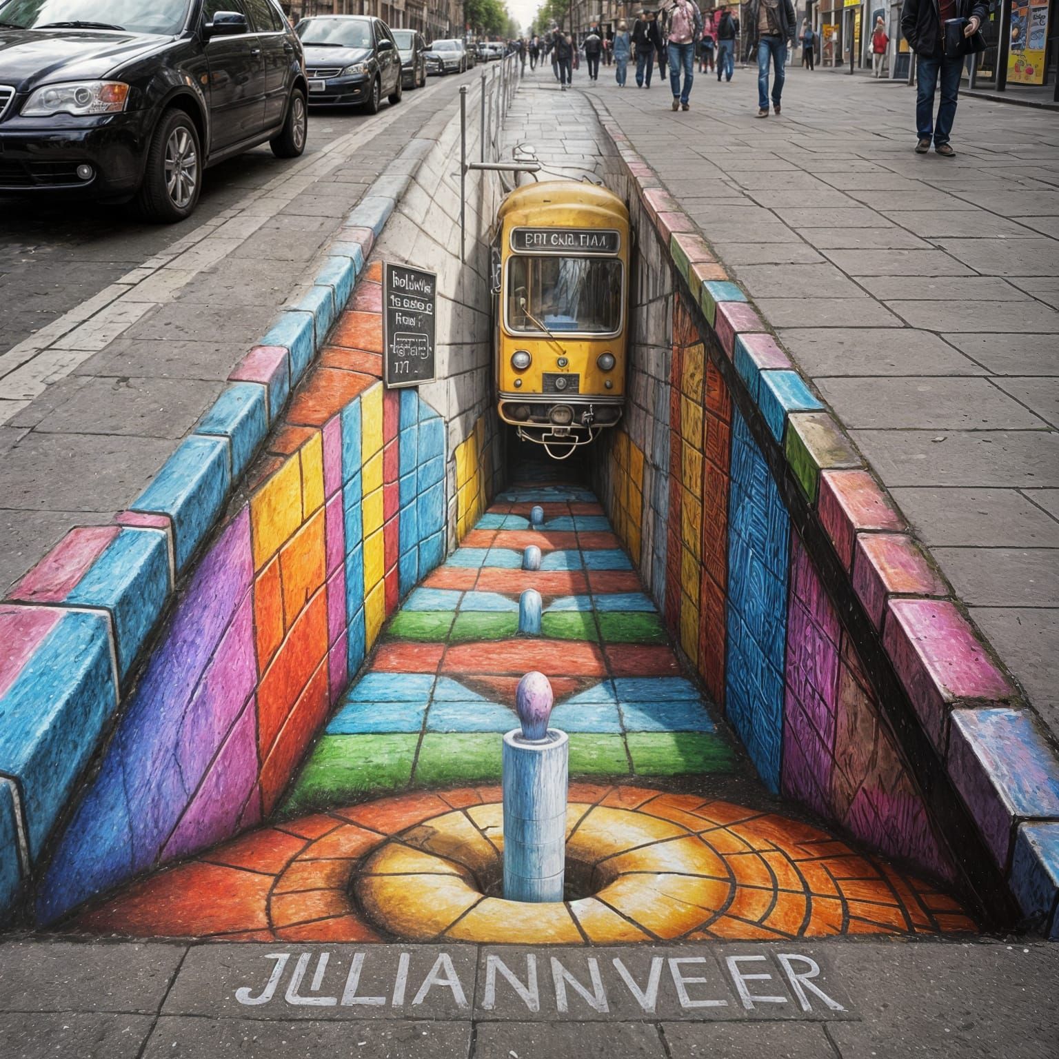3D chalk street art  by @Manaland