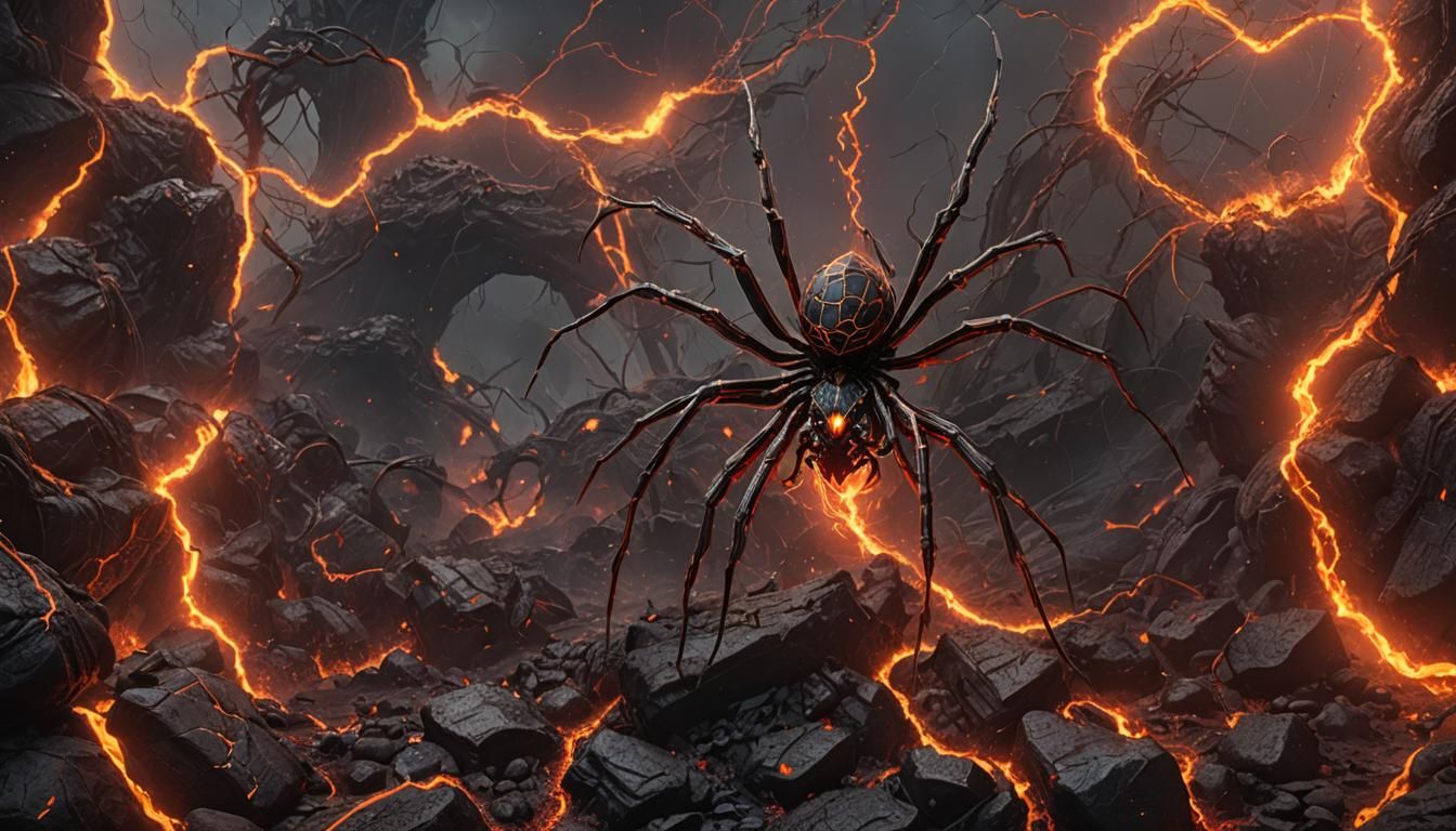 spider death lava lightning