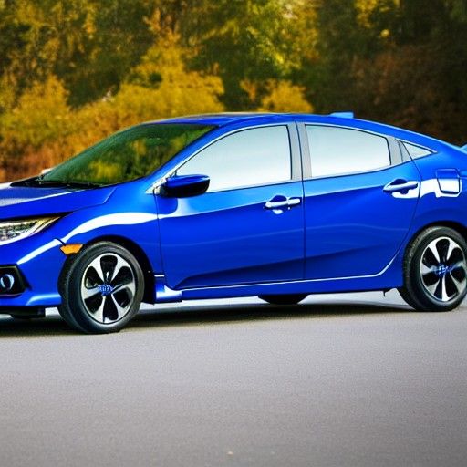dog driving blue honda civic front view