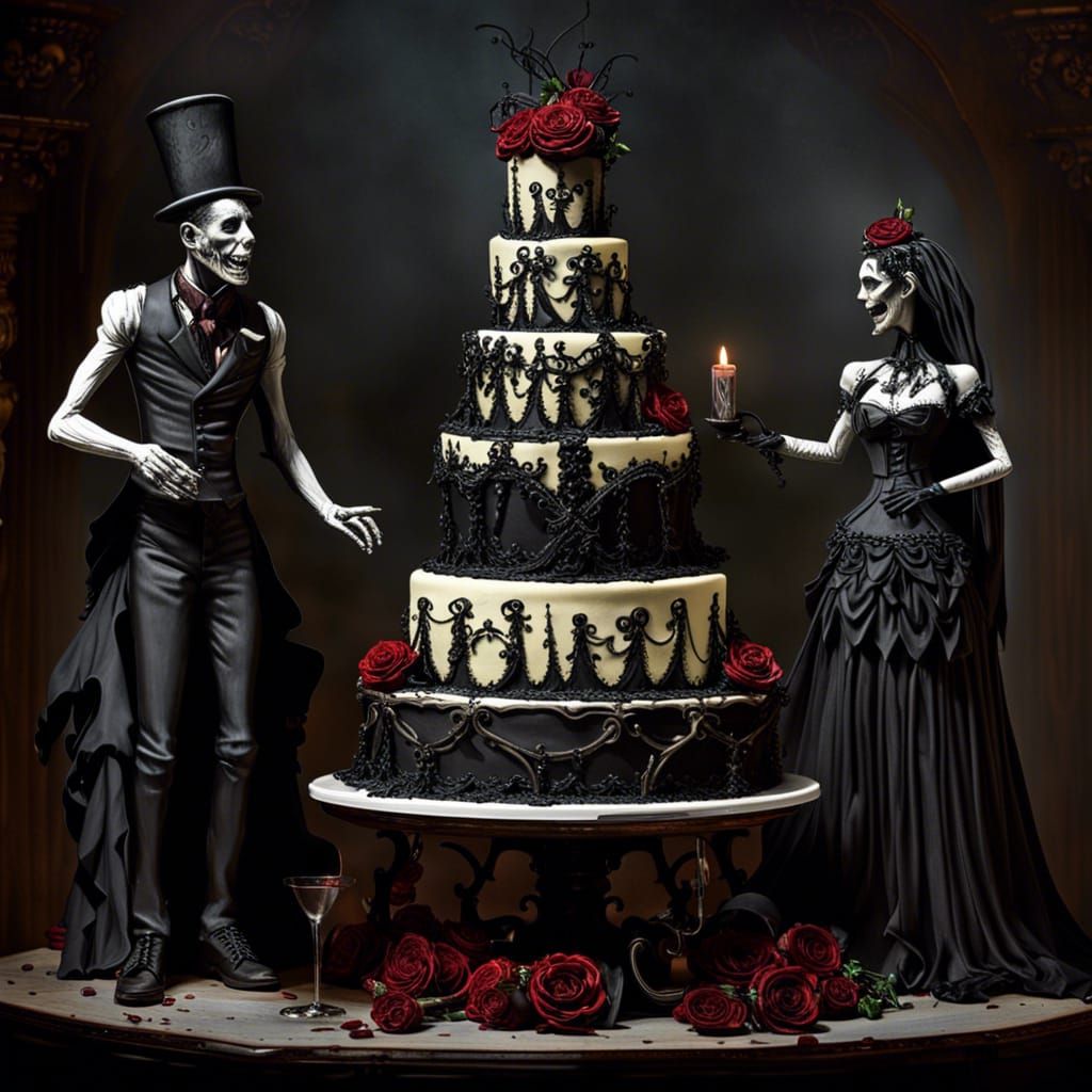 goth wedding cake  by @Bobble
