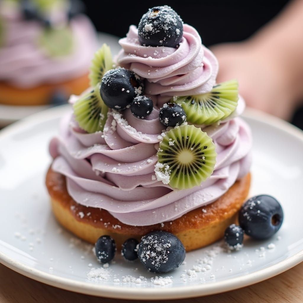 Blueberry and Kiwi Pastry  by @Flixchic