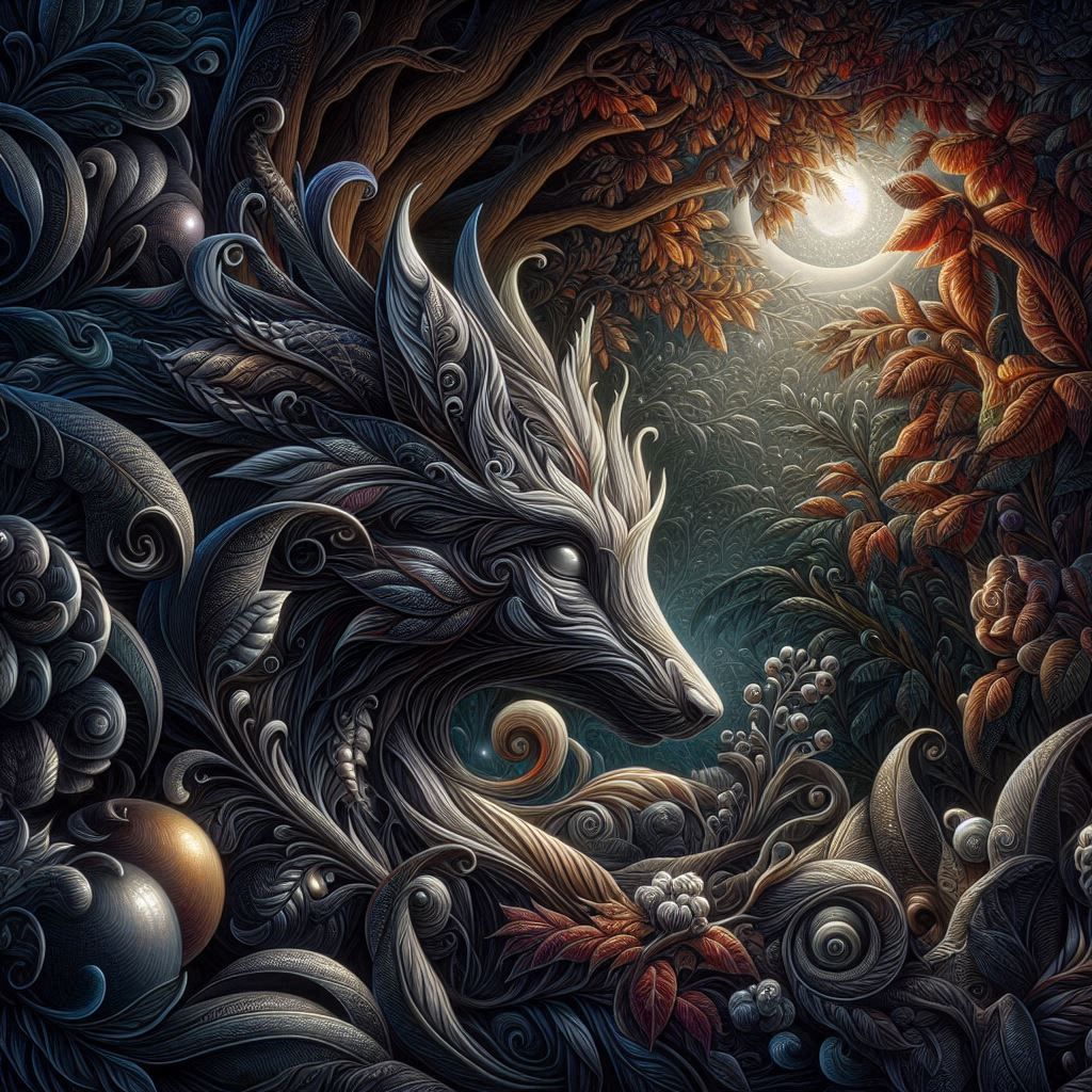 Mysterious Moonlit Forest