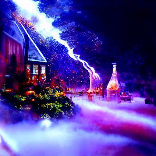lightning storm in a bottle of wine