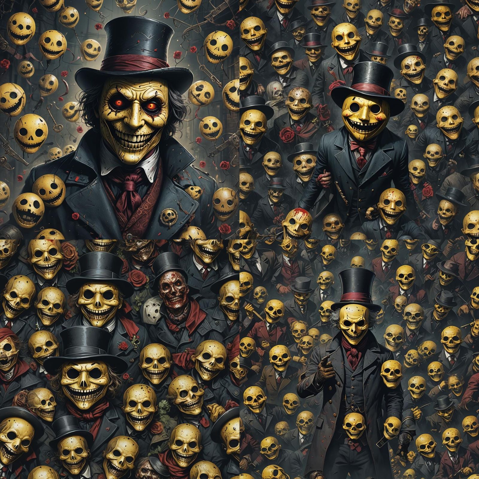 Masked smiley face Jack the ripper killer