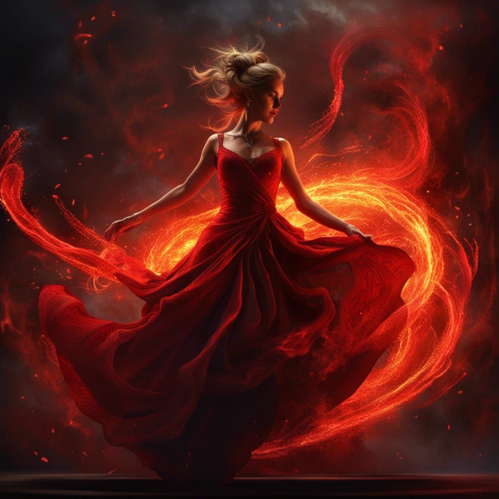 Woman in red  by @Deidre Elayne