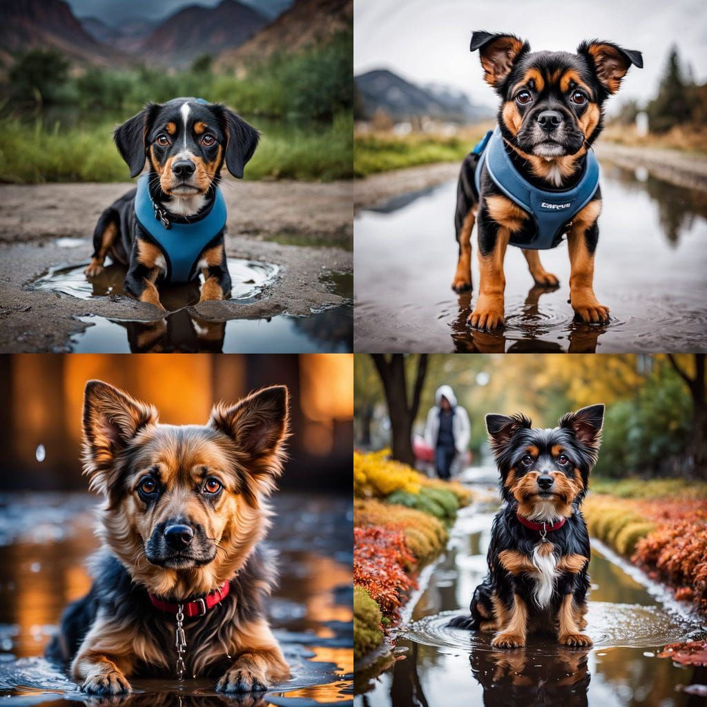 Charming Winter Dog Portrait in Vibrant Color