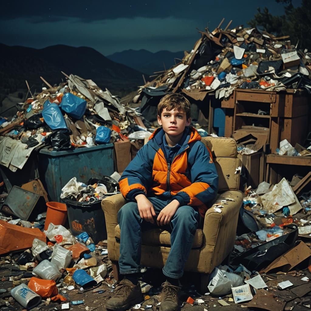 Boy on Trash Mountain: Cinematic Film Still