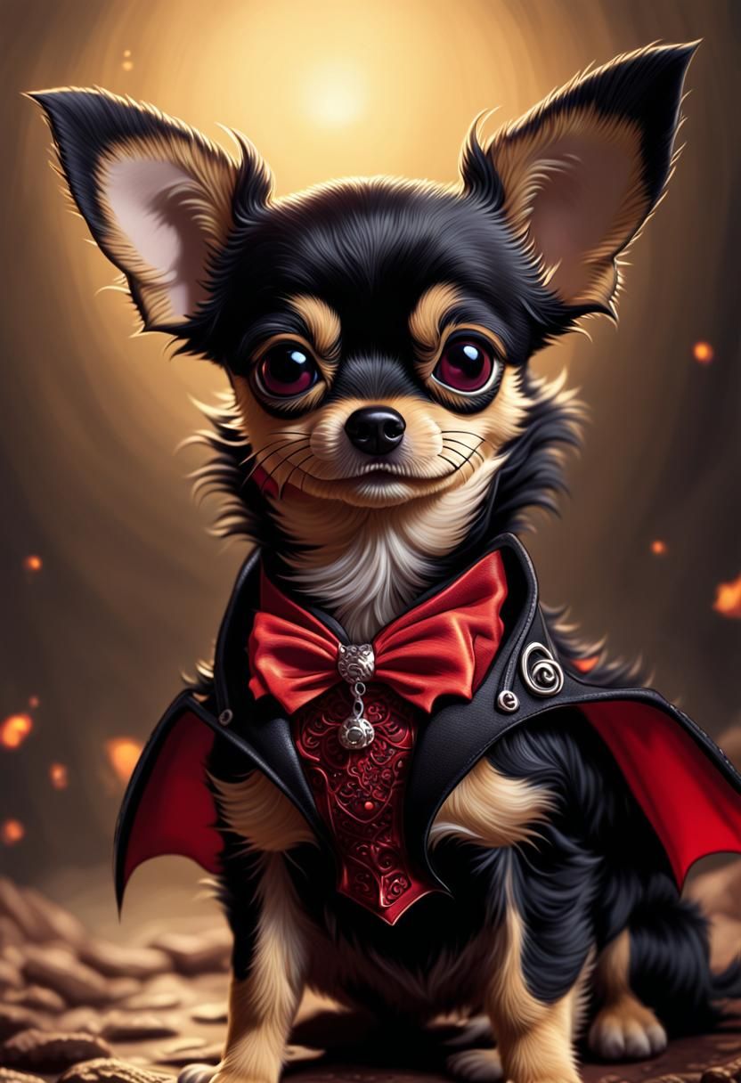 Vampire Chihuahua - AI Generated Artwork - NightCafe Creator