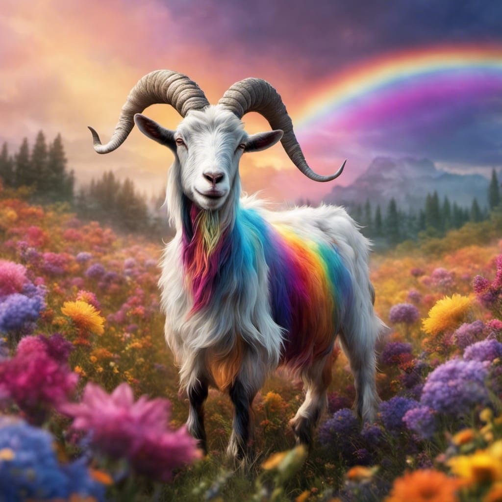 Rainbow Goat - AI Generated Artwork - NightCafe Creator