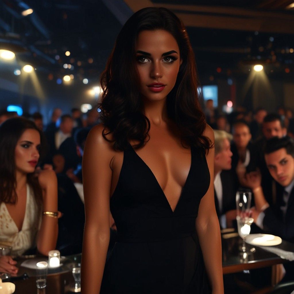 La belle Lana dans une club ou toute les regarde se tourne s...