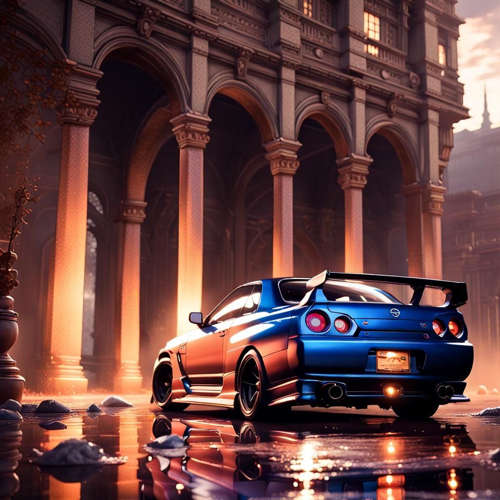 Nissan Skyline R34 VI - AI Generated Artwork - NightCafe Creator