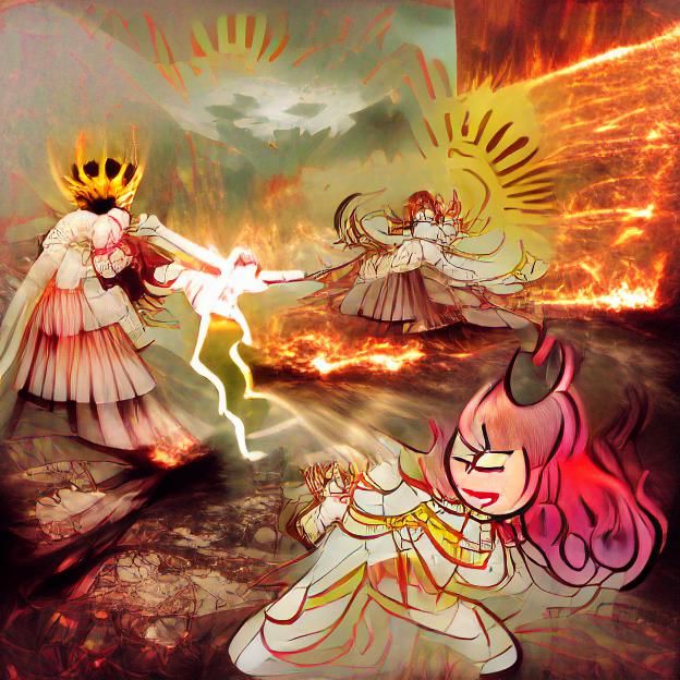 Princess of light fights off impure demons