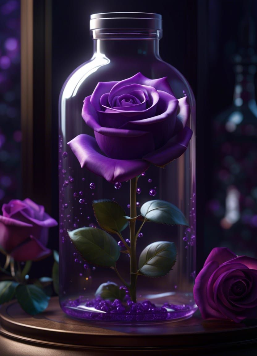 Captured purple rose - AI Generated Artwork - NightCafe Creator