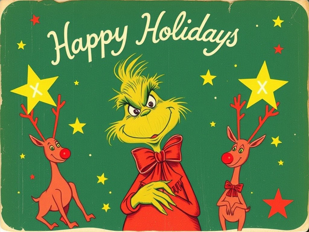 Vintage Grinch XMas Card