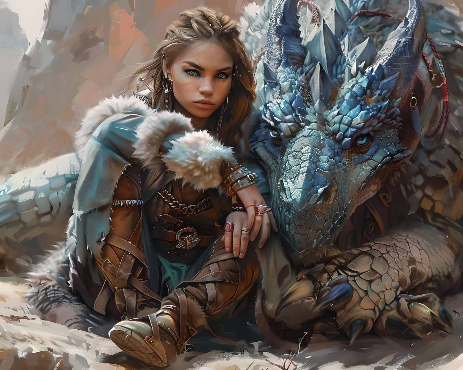 Warrioress and Her Beast