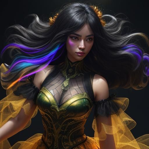 Tulle Fabric Fire Ring in a Colorful Universe