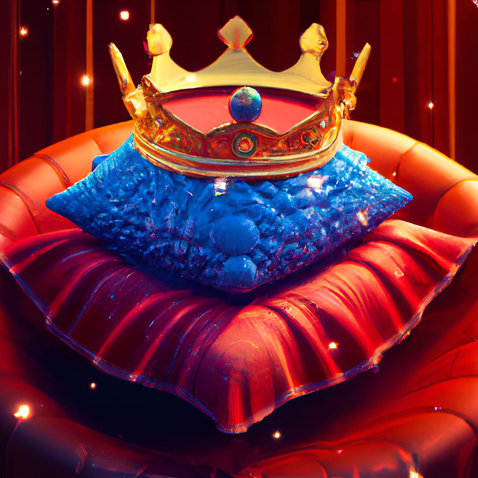 Crown on sapphire pillow
