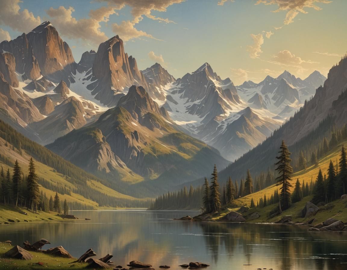 mountain range by Albert Bierstadt