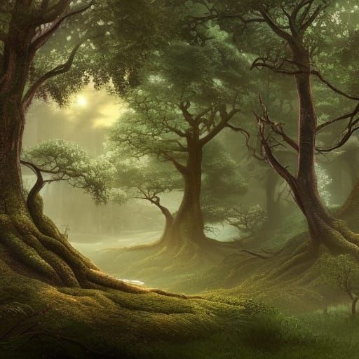 Forest, intricate detail, beautiful scenery, matte painting