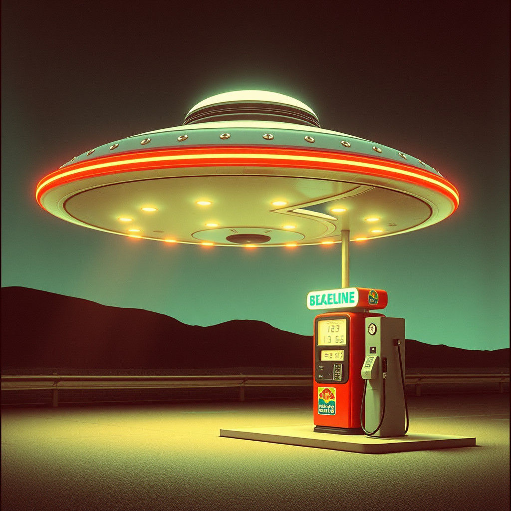 Alien Gas Station  by @Antinomy