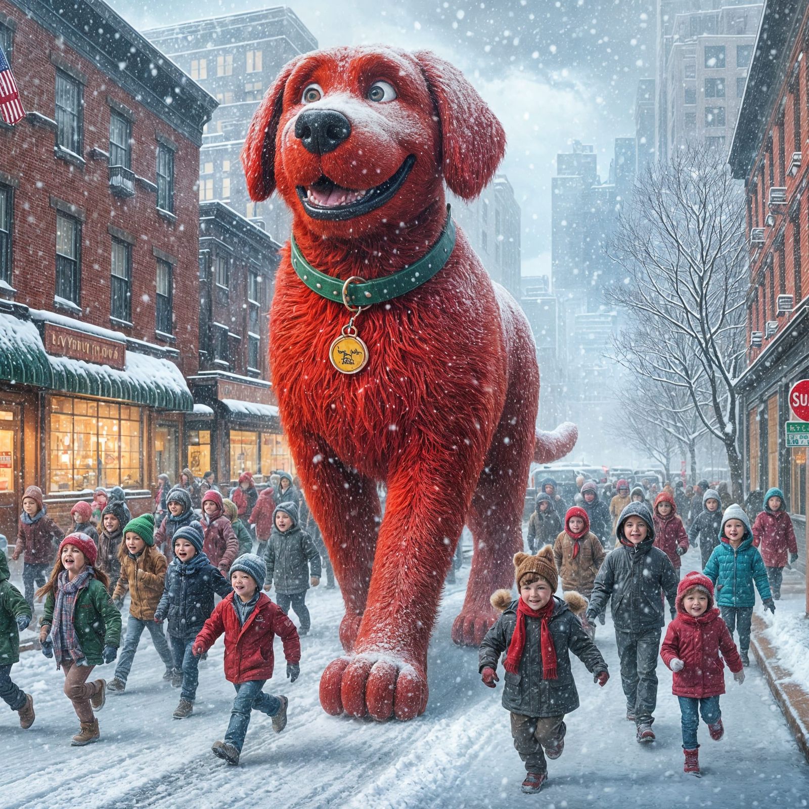 Big Red Dog in downtown