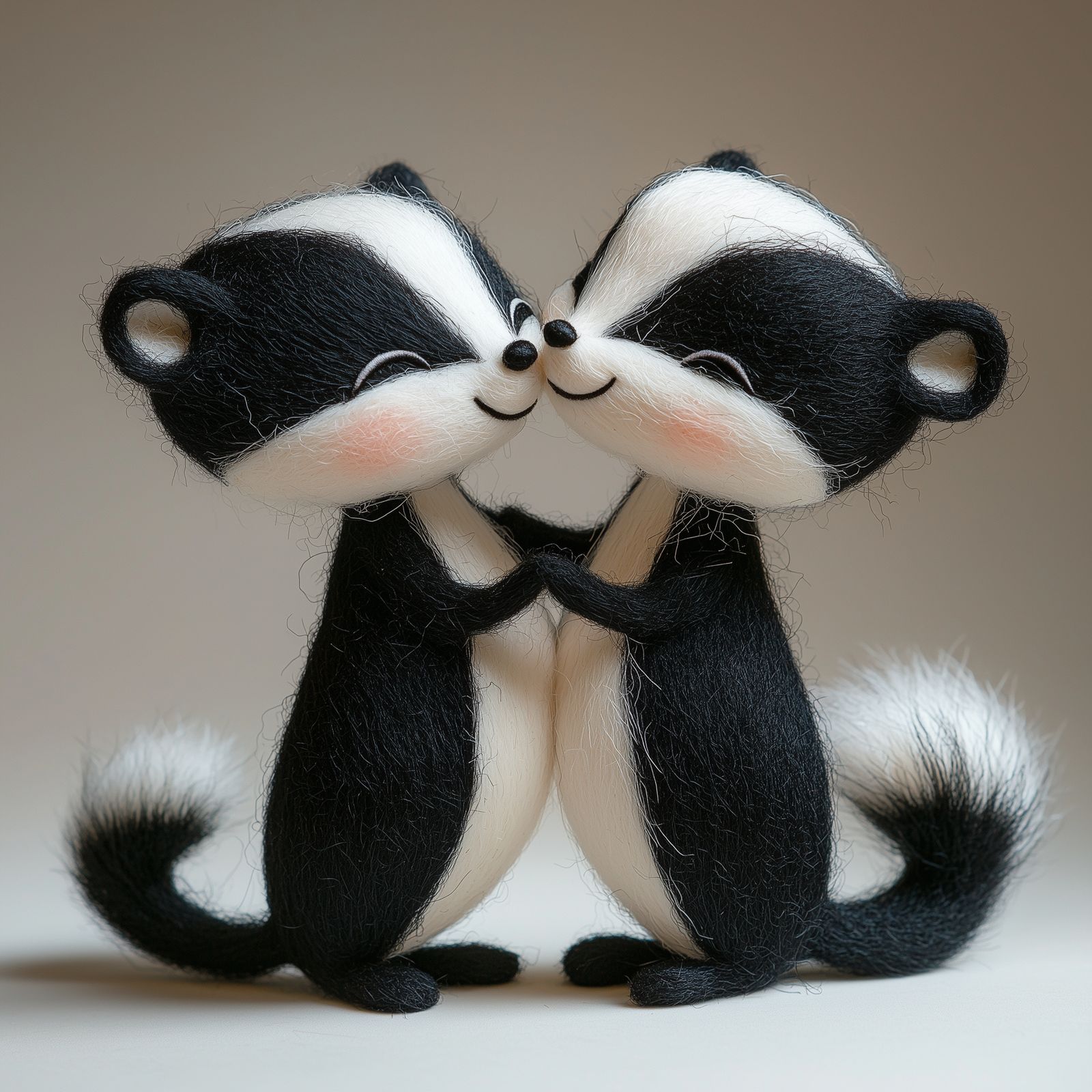 Adorable Felt Puppet Skunks
