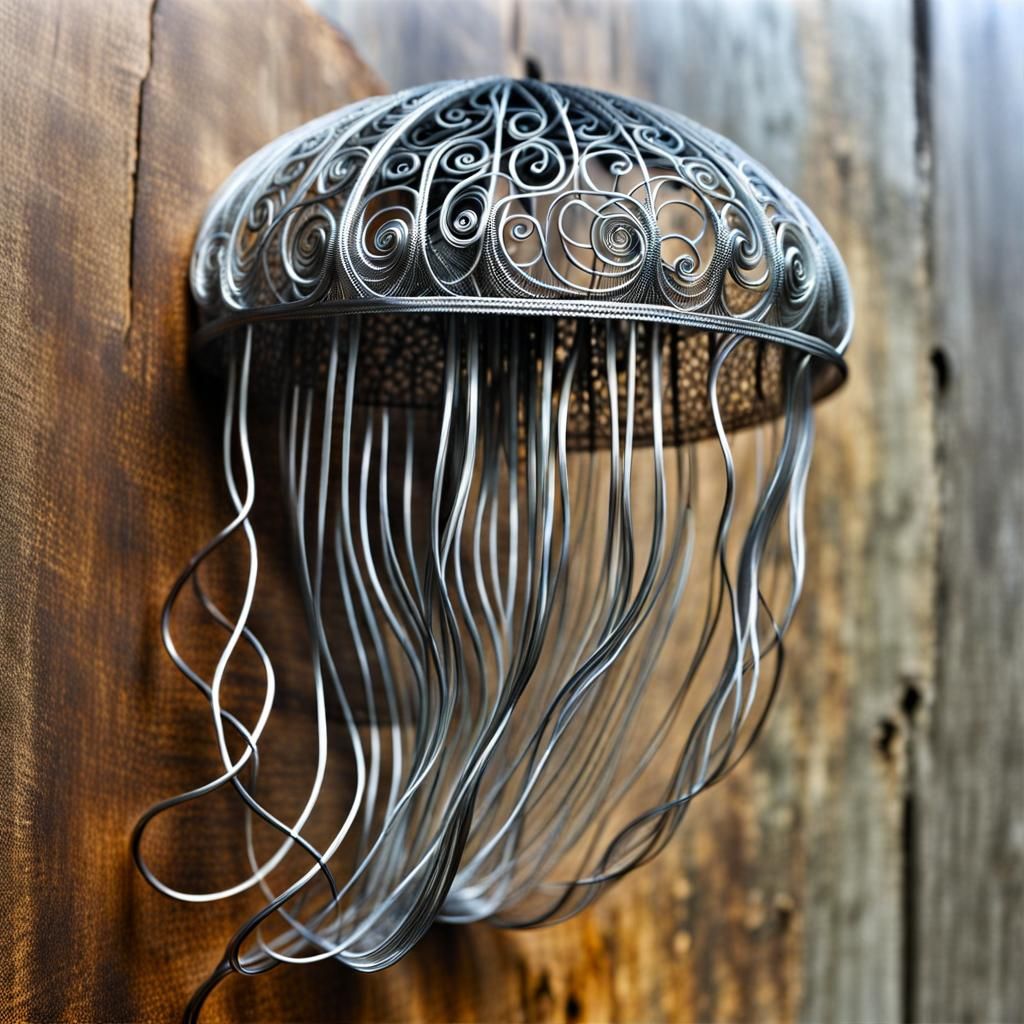 Wire Art Jellyfish - AI Generated Artwork - NightCafe Creator