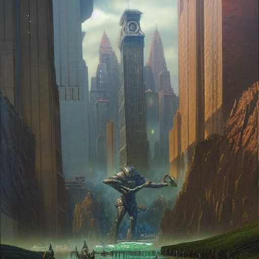 Giant Titan protecting the city of God
