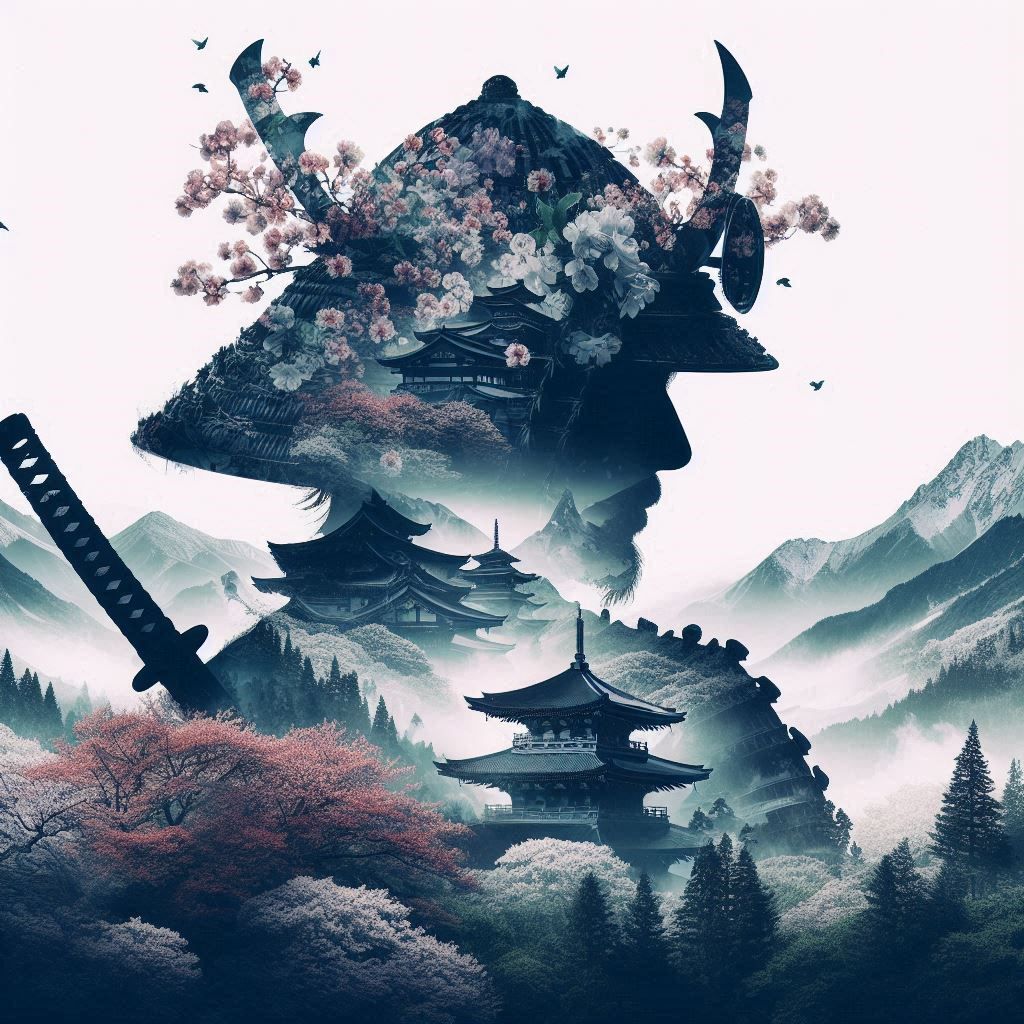 double exposure beautiful fantasy portrait landscape..