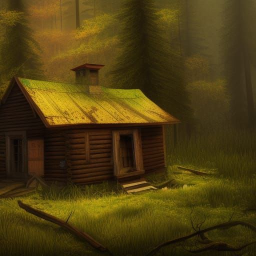 abandoned cabin in forest - AI Generated Artwork - NightCafe Creator