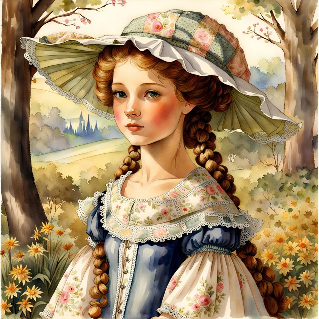 Vintage Prairie Girl - AI Generated Artwork - NightCafe Creator