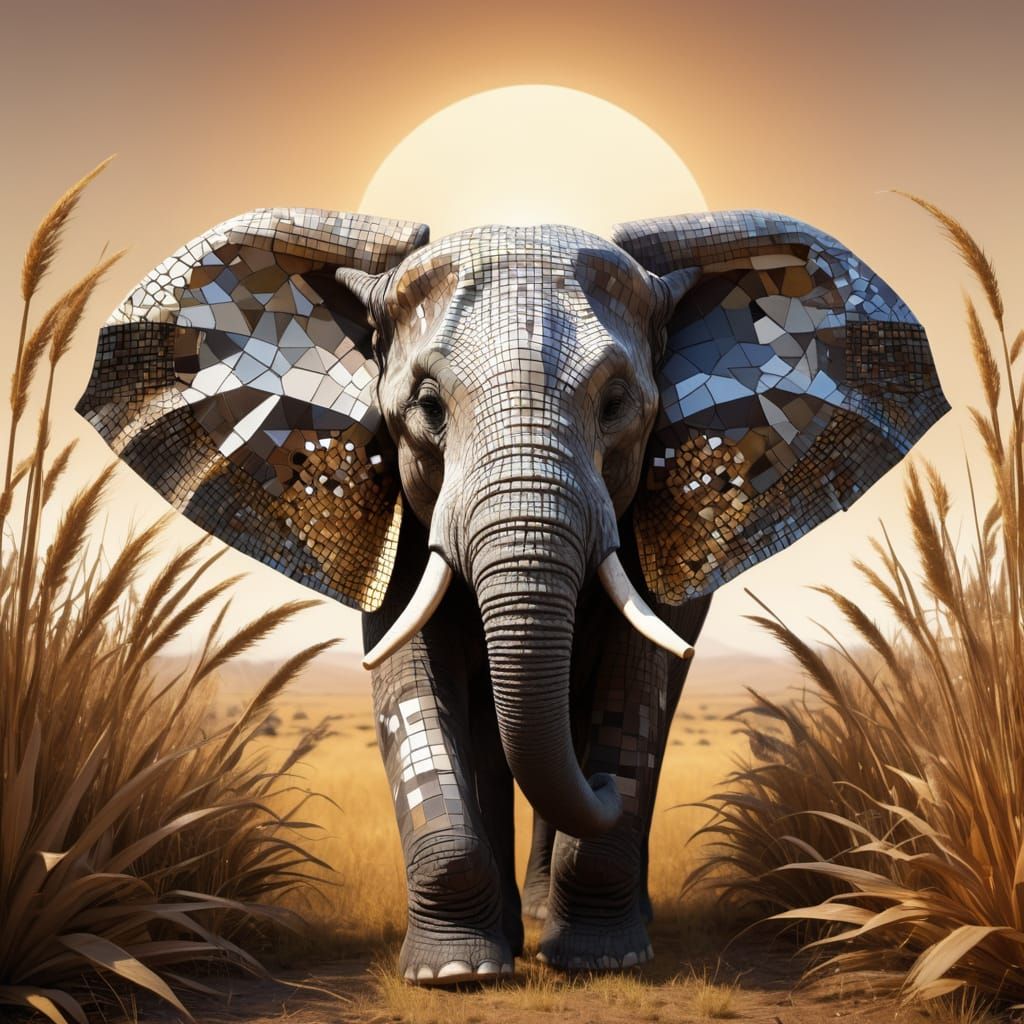 Pixelated Elephant