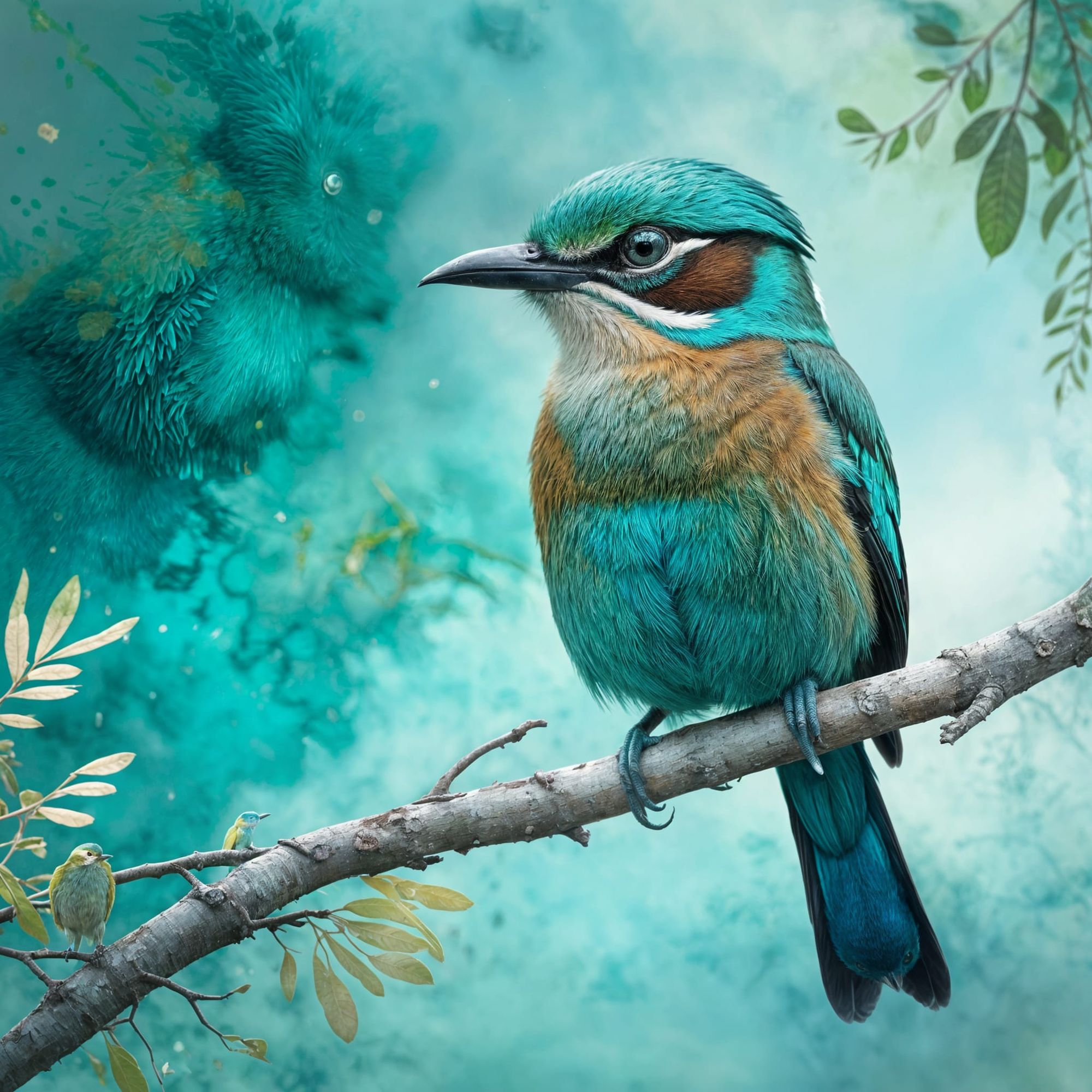  Turquoise-browed motmot bird