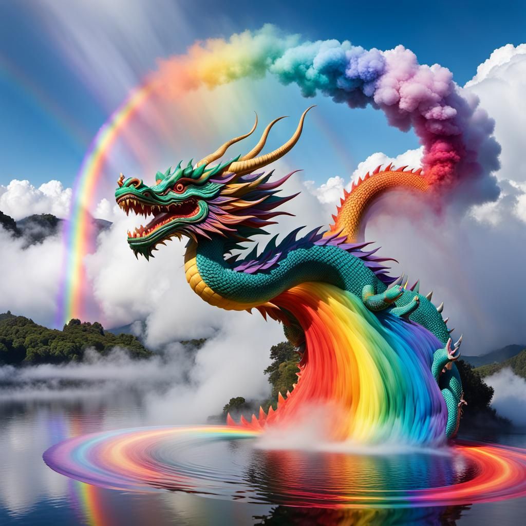 a lake of colorful non-newtonian fluids, vibrations causing ...