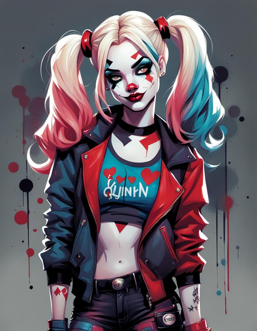 Harley Quinn, hip-hop style clothes , by Lois Van Baarle - AI Generated ...