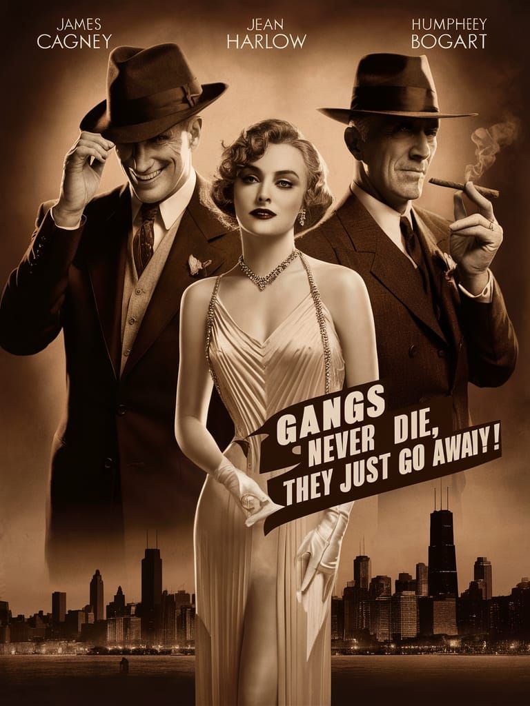Classic Gangster Film, Movie Poster for "GANGS NEVER DIE, Th...