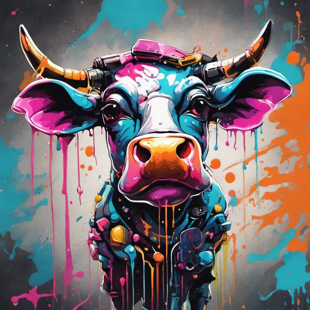 cute little cyberpunk cow