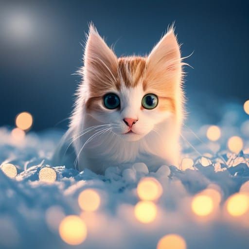 Cute Scared Kitten - Ai Generated Artwork - Nightcafe Creator