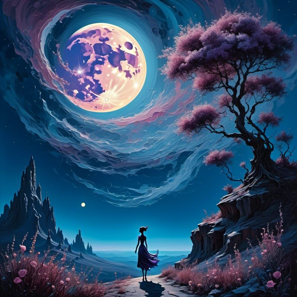  <lora:Faetalmora SDXL:1.0> Beneath the moon, shadows dance