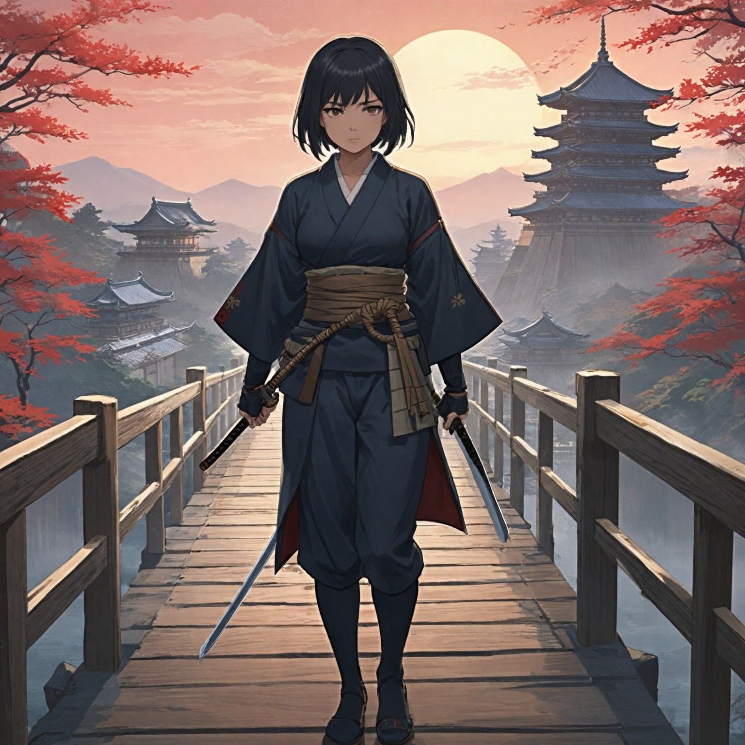 Walking on the bridge