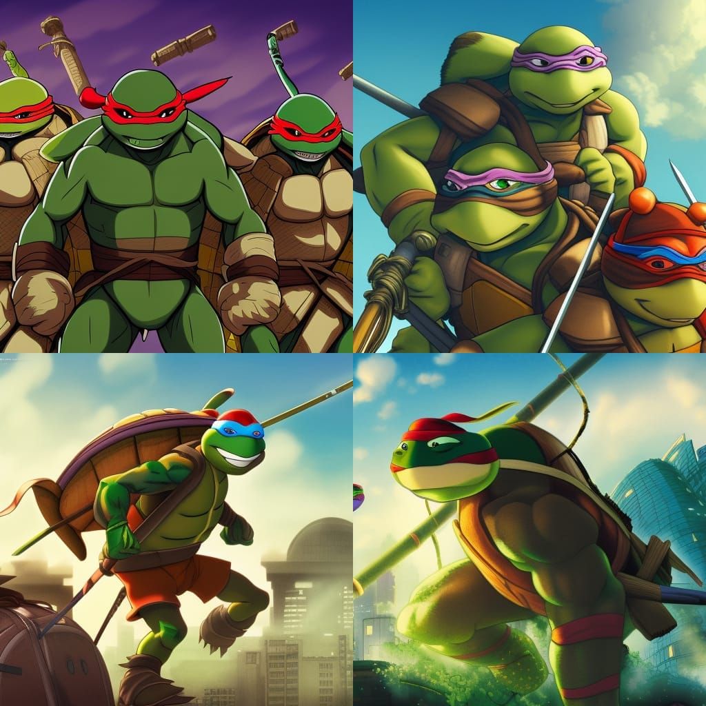 Teenage Mutant Ninja Turtles IV: Turtles in Time - AI Generated Artwork ...