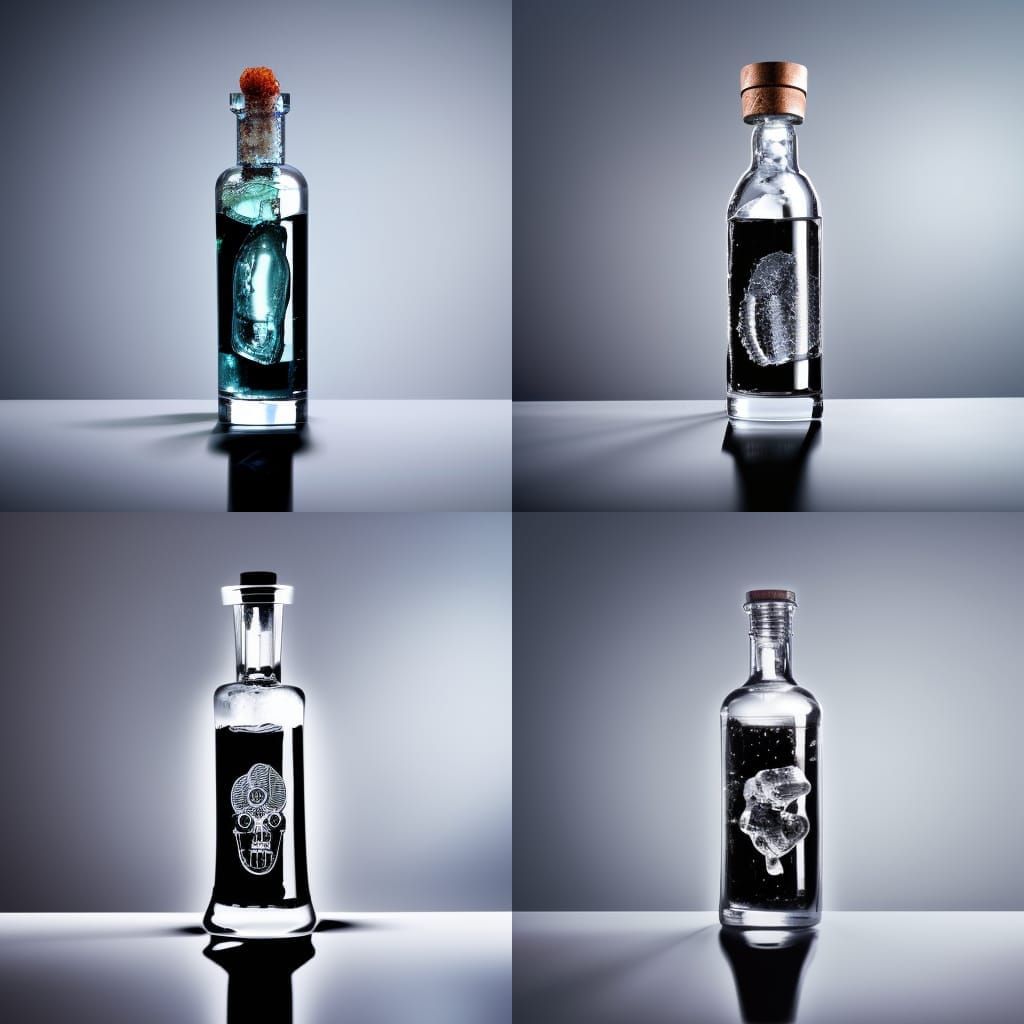 Icy Bottle of Tequila, live Worm inside the bottle floating in tequila