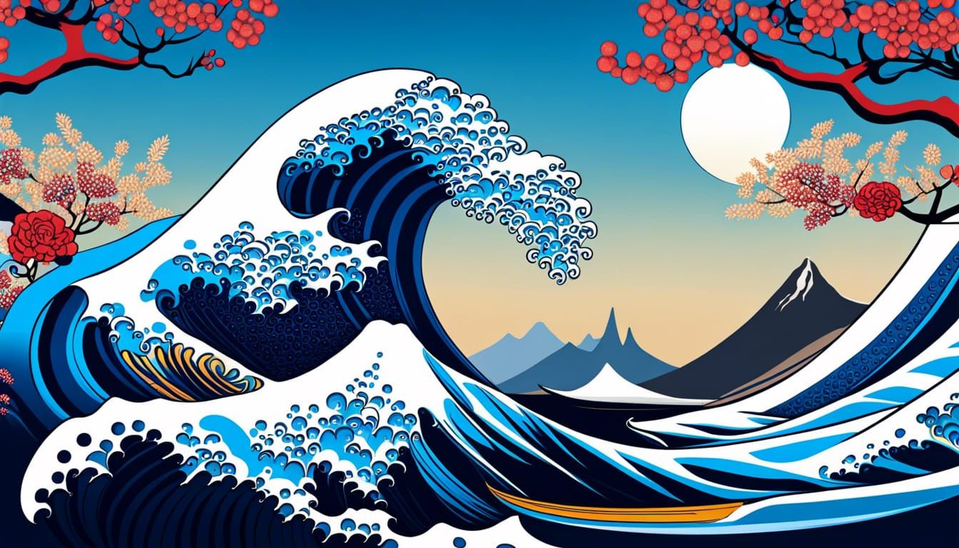 by Tristan Eaton, landscape of Tranquil Lakes ray traced Ref...
