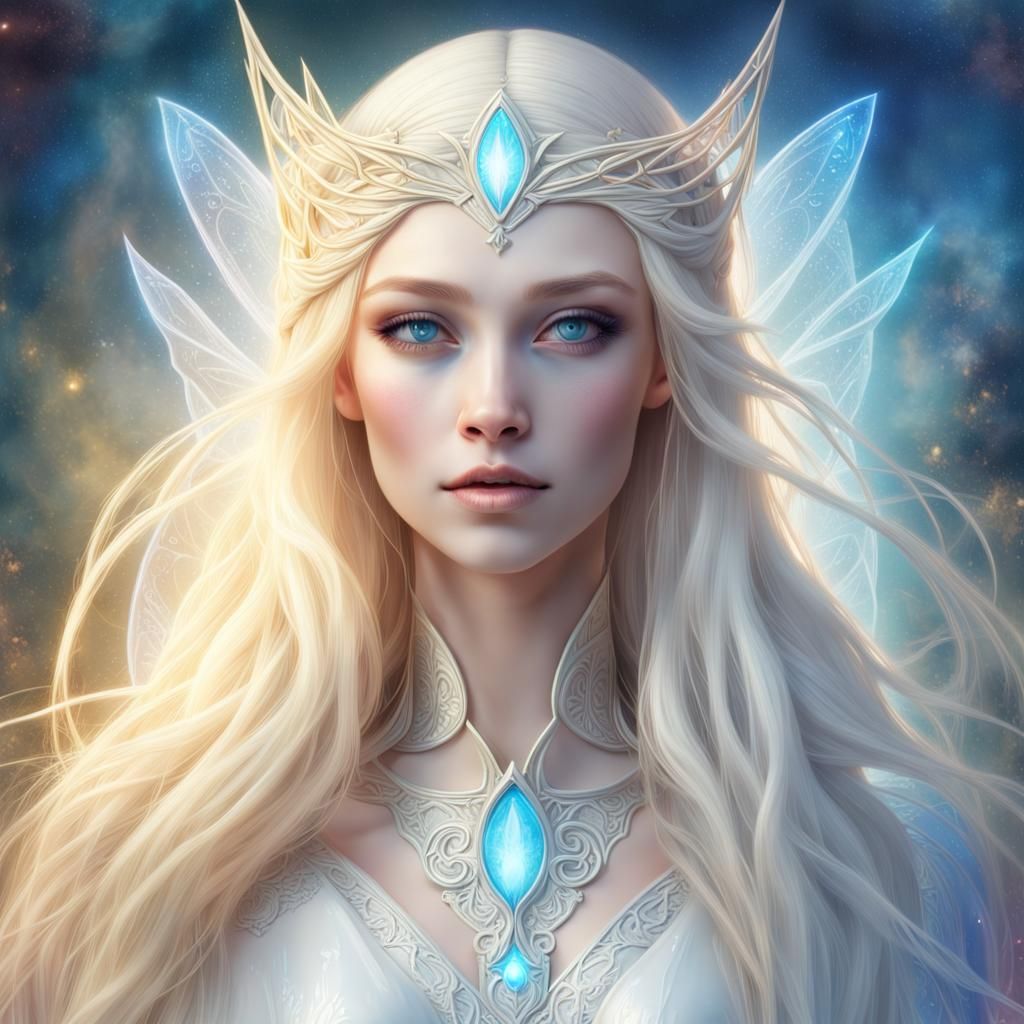 Galadriel, Elven Princess, beautiful woman, white blonde silky very ...